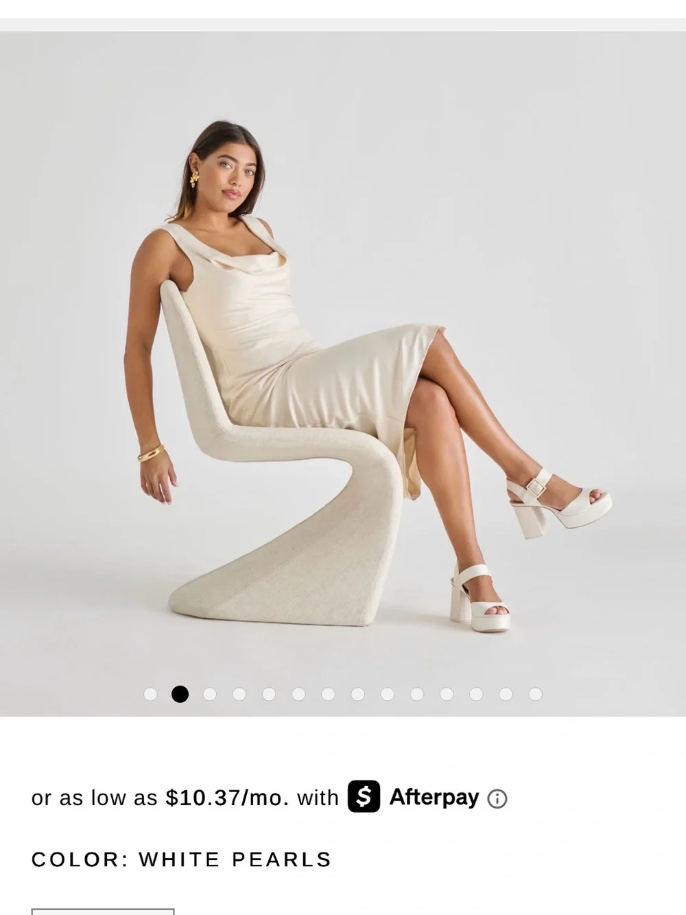 Dolce Vita White Pearls Platform Sandal with Pearl Buckle